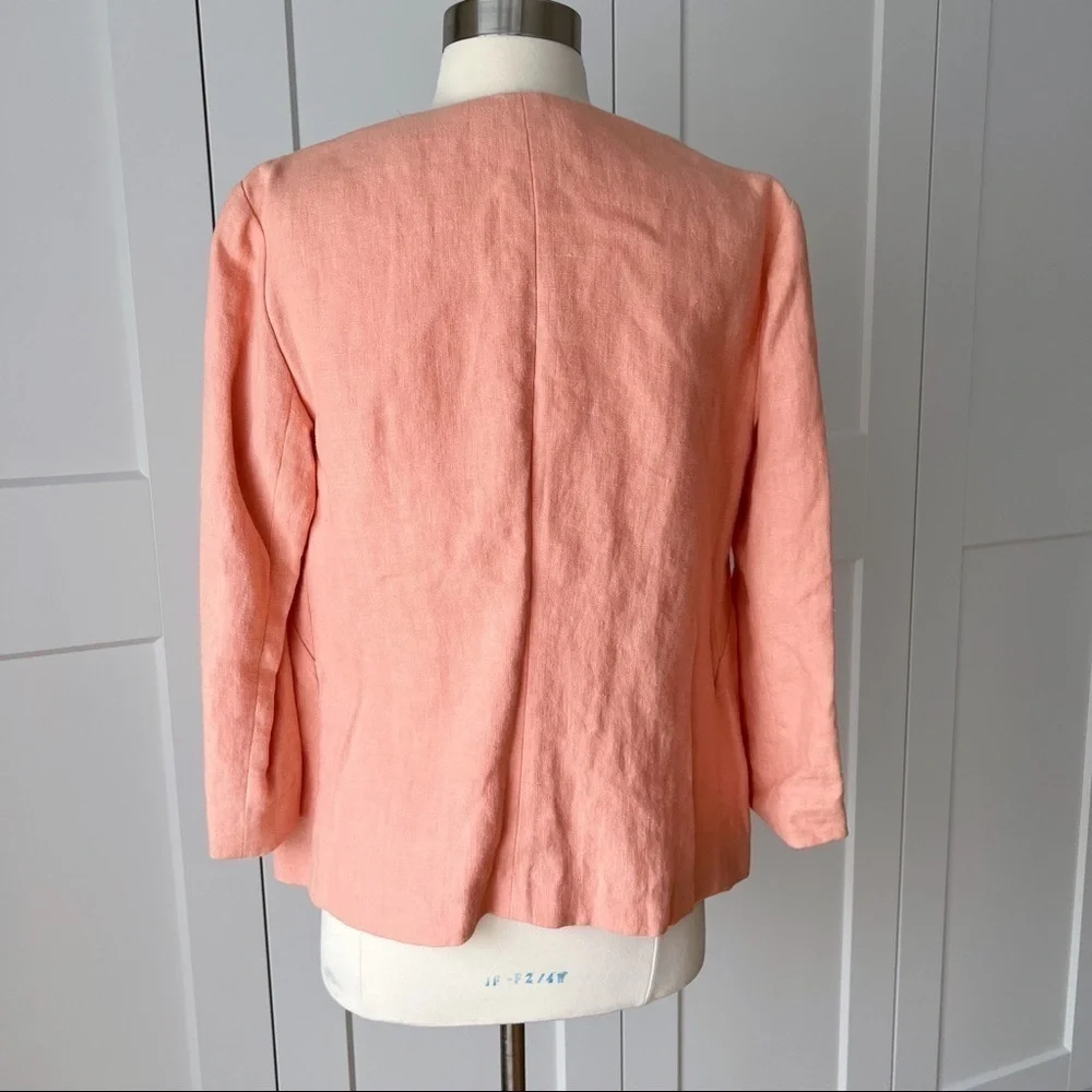 LAFAYETTE 148 Peach Linen Blazer Jacket sz. 2 - Picture 4 of 10